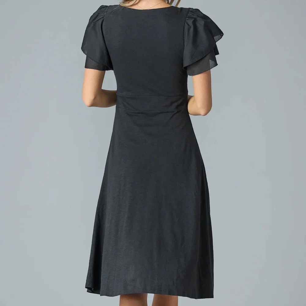 Ladies Flare Sleeve Dress - Picture 5 of 7